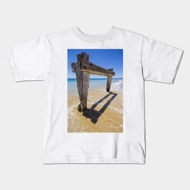 The Old Cattle Jetty, Observation Point, Point Nepean, Mornington Peninsula, Victoria, Australia. Kids T-Shirt by VickiWalsh